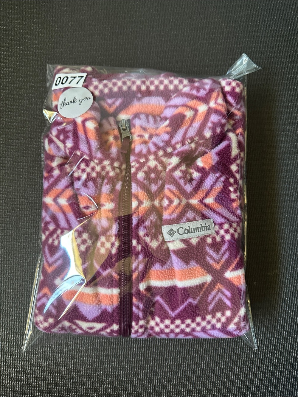 Columbia Purple & Pink Aztec Full-Zip Fleece Jacket Kids M - Picture 6 of 6